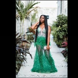 Embellished emerald green Jovani prom dress. This dress is a size 12.